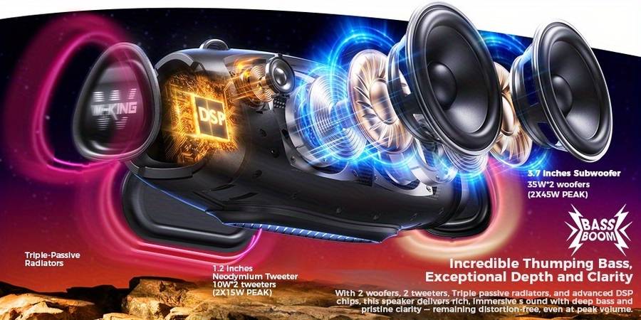 Smart Featuring Crystal Sound King 90W Peak Portable For Festival Celebration