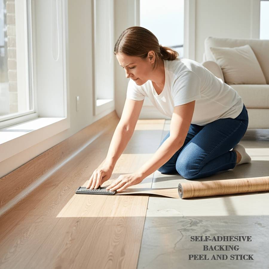 Self Adhesive Floor Stickers 2 Roll Wood Grain