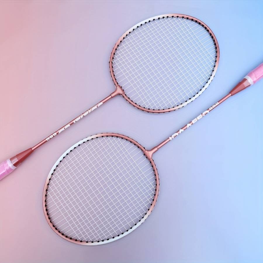 Badminton Racket Color Pink Color Compositionthree Feather Balls  1 Carrying Bag  2 Grips