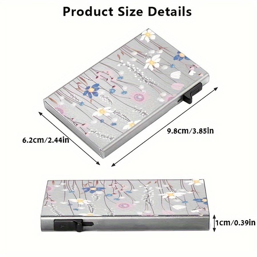 Rfid-Blocking Aluminum Alloy Walletsleek Black Pop-Up Credit Id Card Holder With Easy Acc