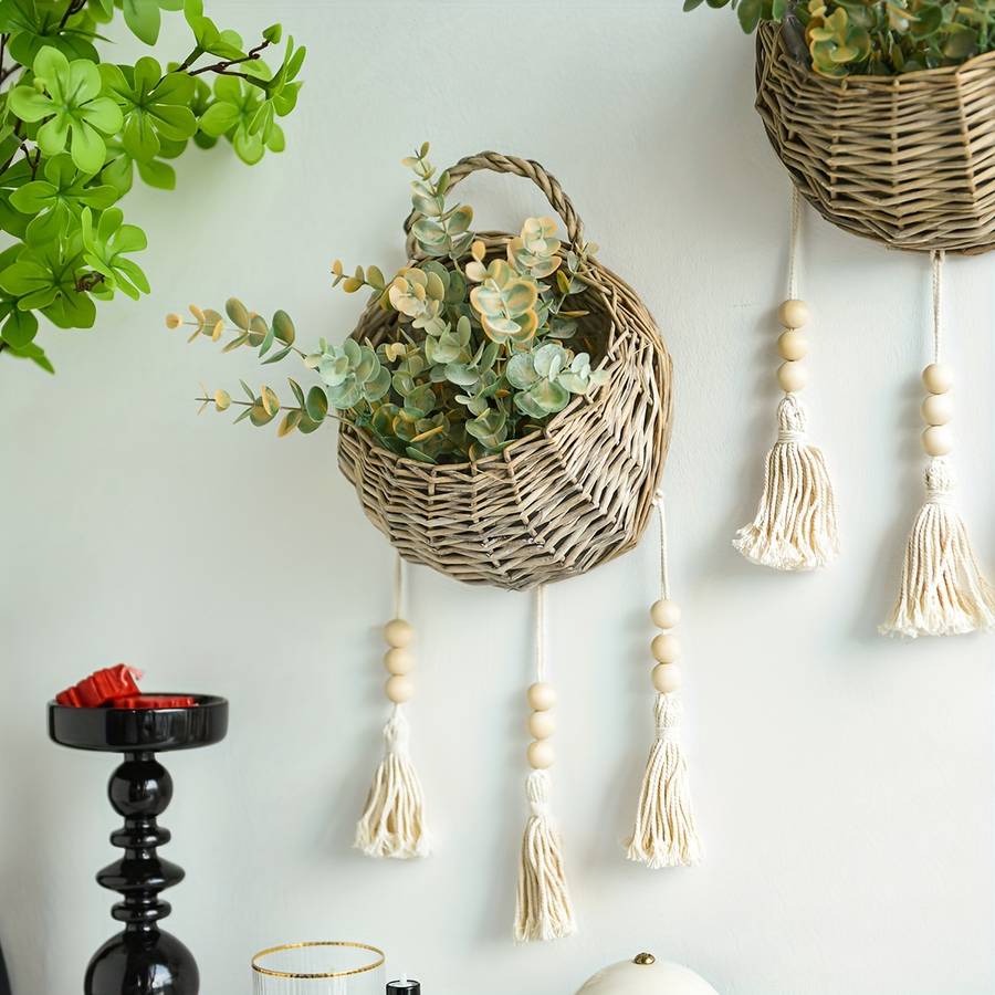 Flowerpot Color Tassel Basket