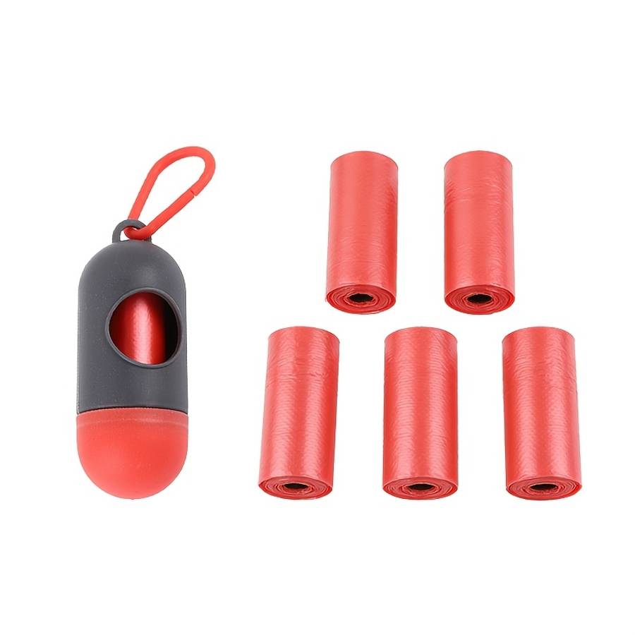 Trash Bagvibrant Red 7Piece Set 6 Rolls Of Trash Bags1 Capsule Dispenser
