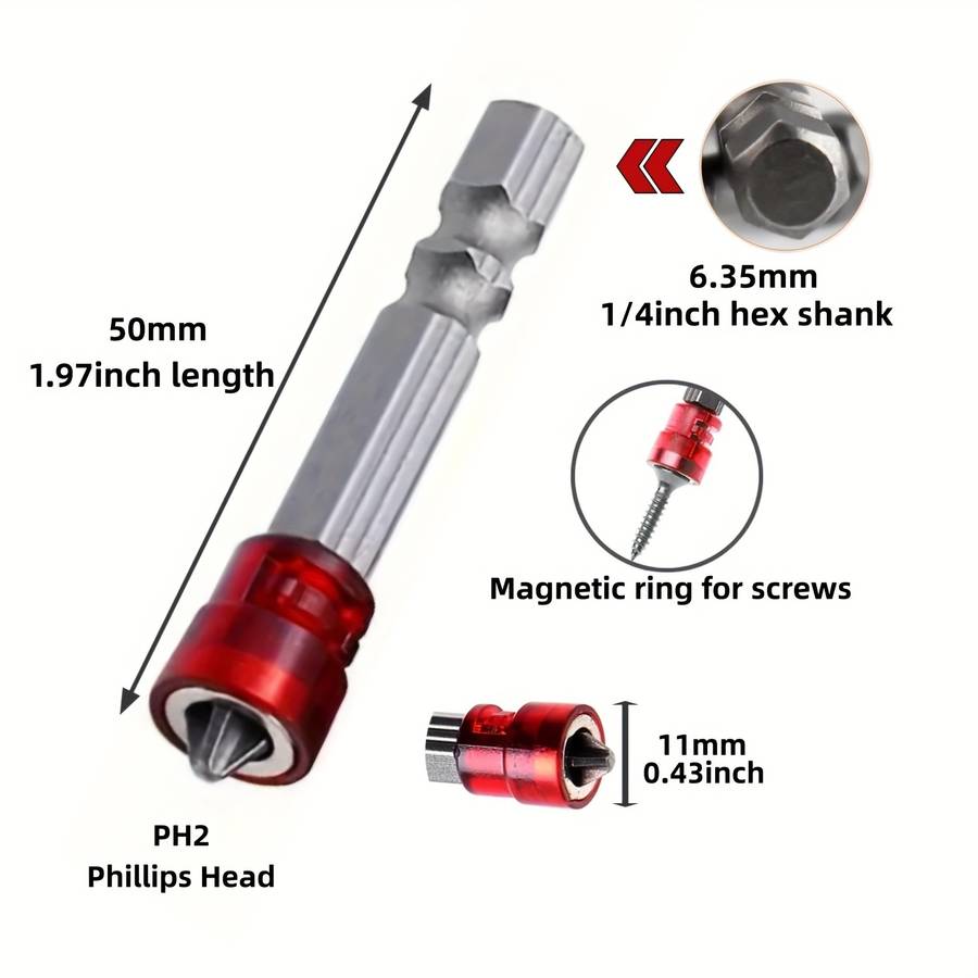 Screwdriver Bit Tool Set Quantity 4Pcs Ph2