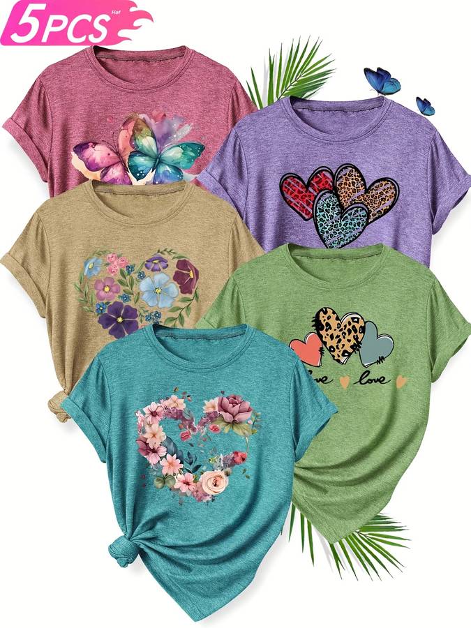 Womens T Shirt Color Peacock Blue Purple Brick Red Khaki Sizes