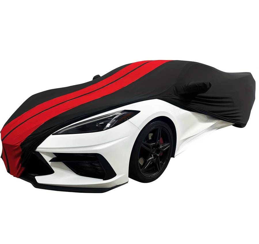 Car Cover Color Black Red Model For C5