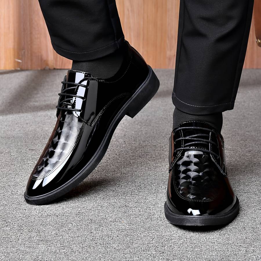 Mens Leather Shoes Color Black Sizeuk 7