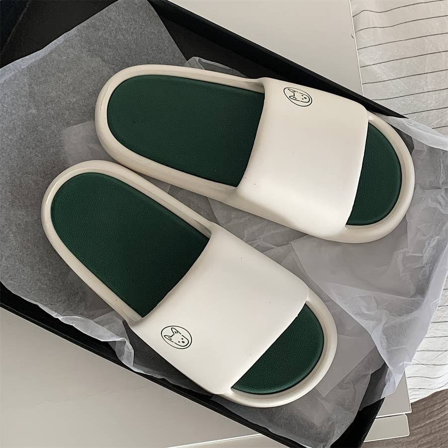 Men Slippers Summer Style Dark Green Size Uk 2.5 To 3