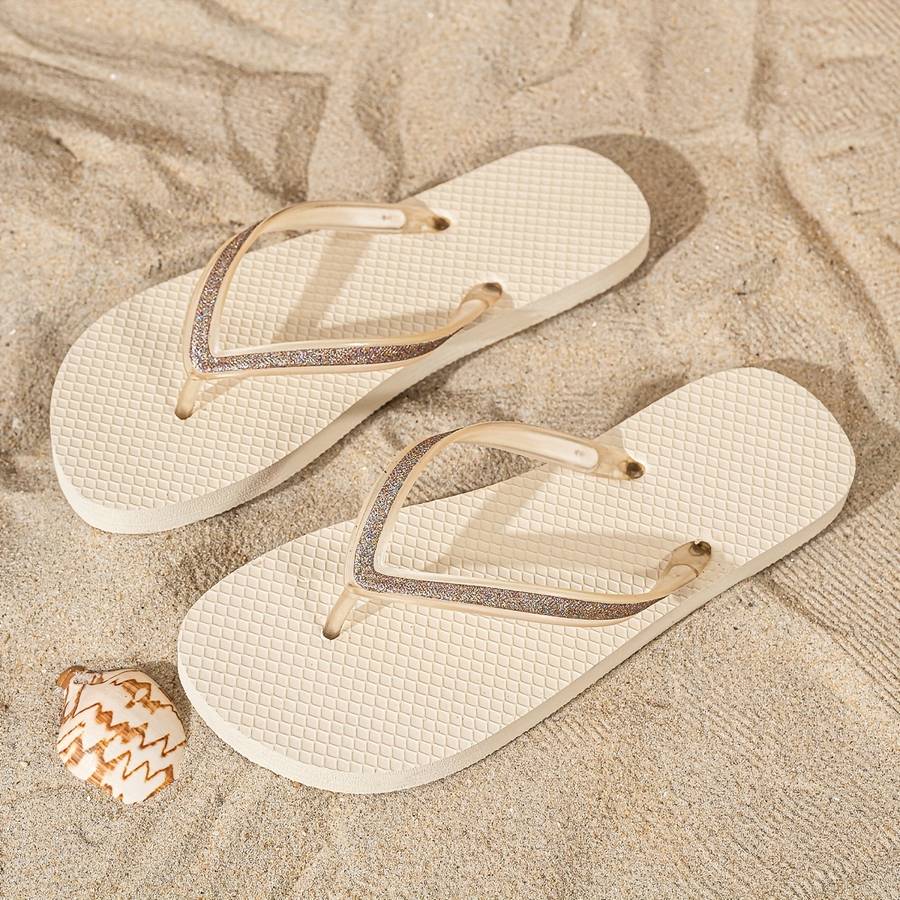 Ladies Summer Flip Flops Apricot Uk 6
