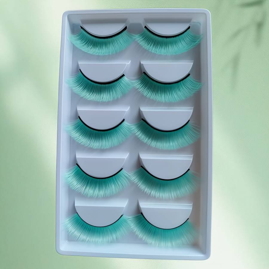 5 Pairs Natural Volume Mink Lashes Color 5pairs Mixed Colourful Eyelash 07mm