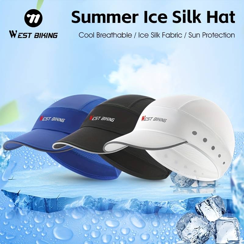 1pc WEST BIKING Unisex Summer Ice Silk Hat Breathable Sun Protection Cycling Cap Hand Washabl
