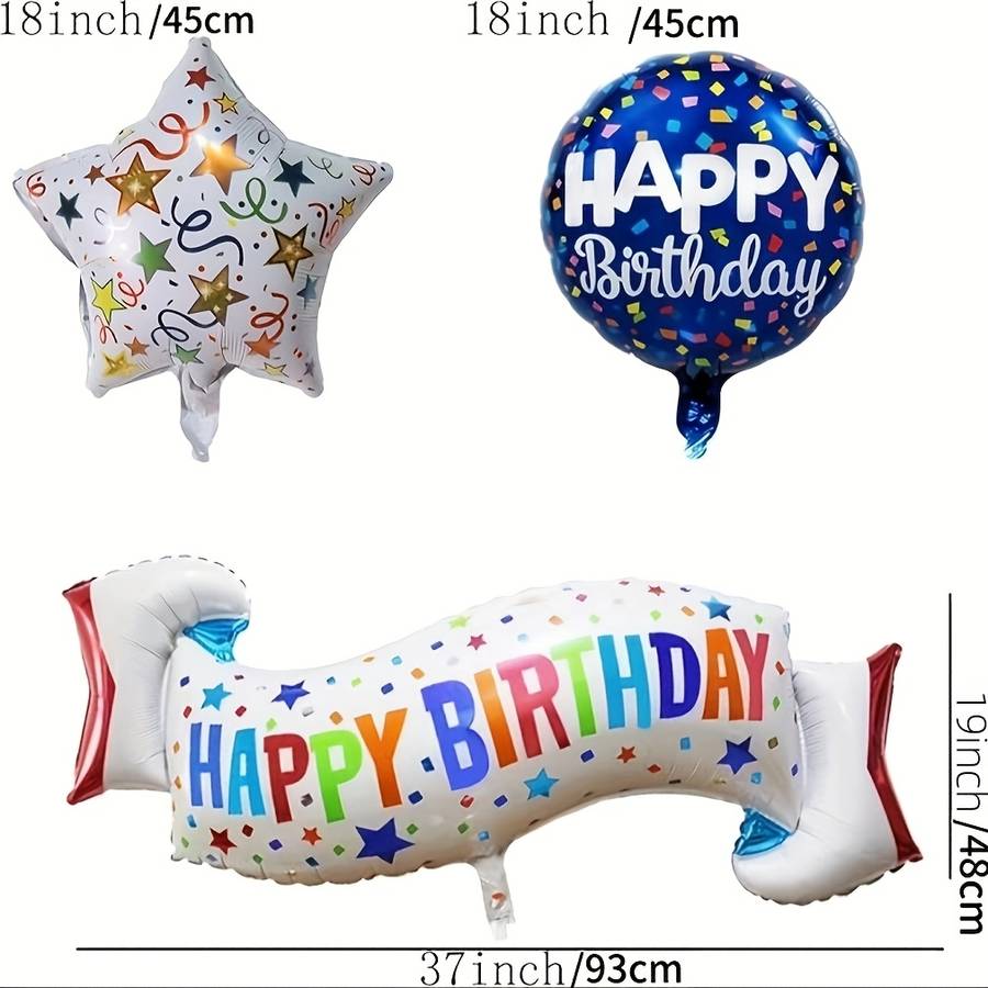 Balloon Quantity 5Pcs Happy Birthday Banner Balloon Set