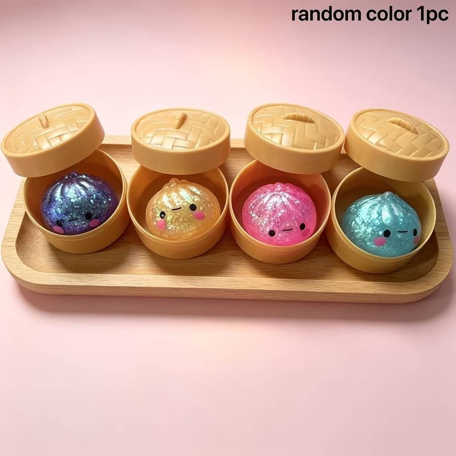 Squeezable Toys Style Shimmer Starry Steamed Bun Fidget Toy