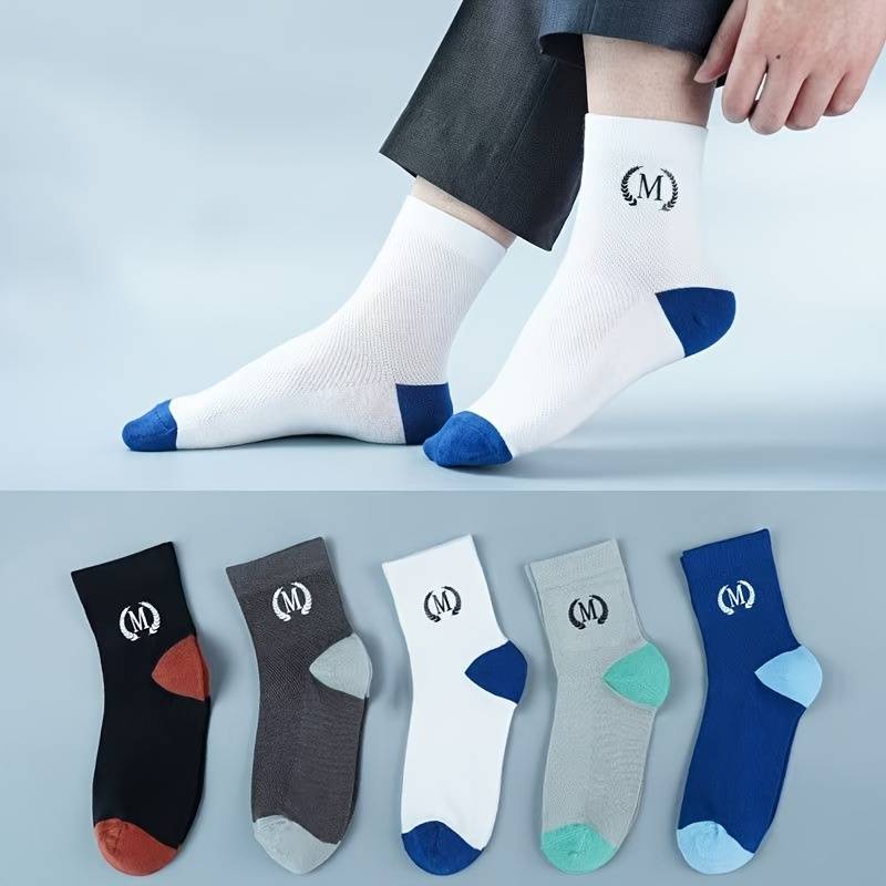 5 PairsColor Mixed Pack One Size High Elastic Socks
