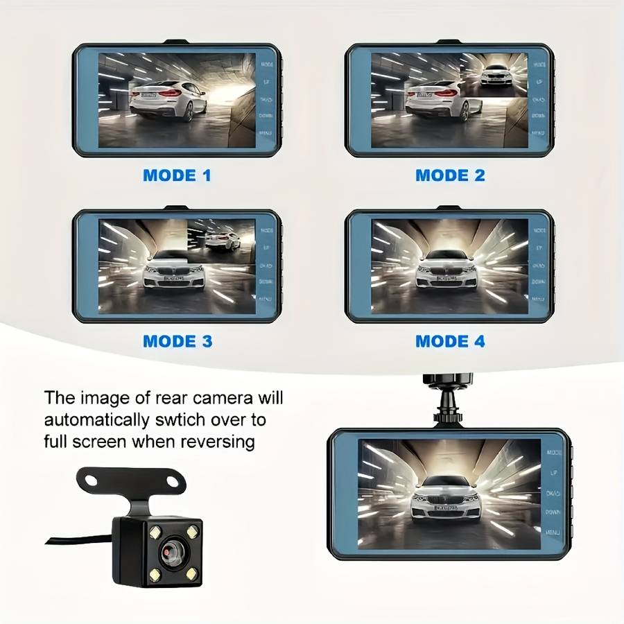 Dashcam Items 4 Inch Alloy Dual Recording   64Gb Memory Card