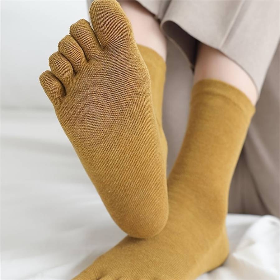 Women S Socks Color 5Pairs White Size Onesize