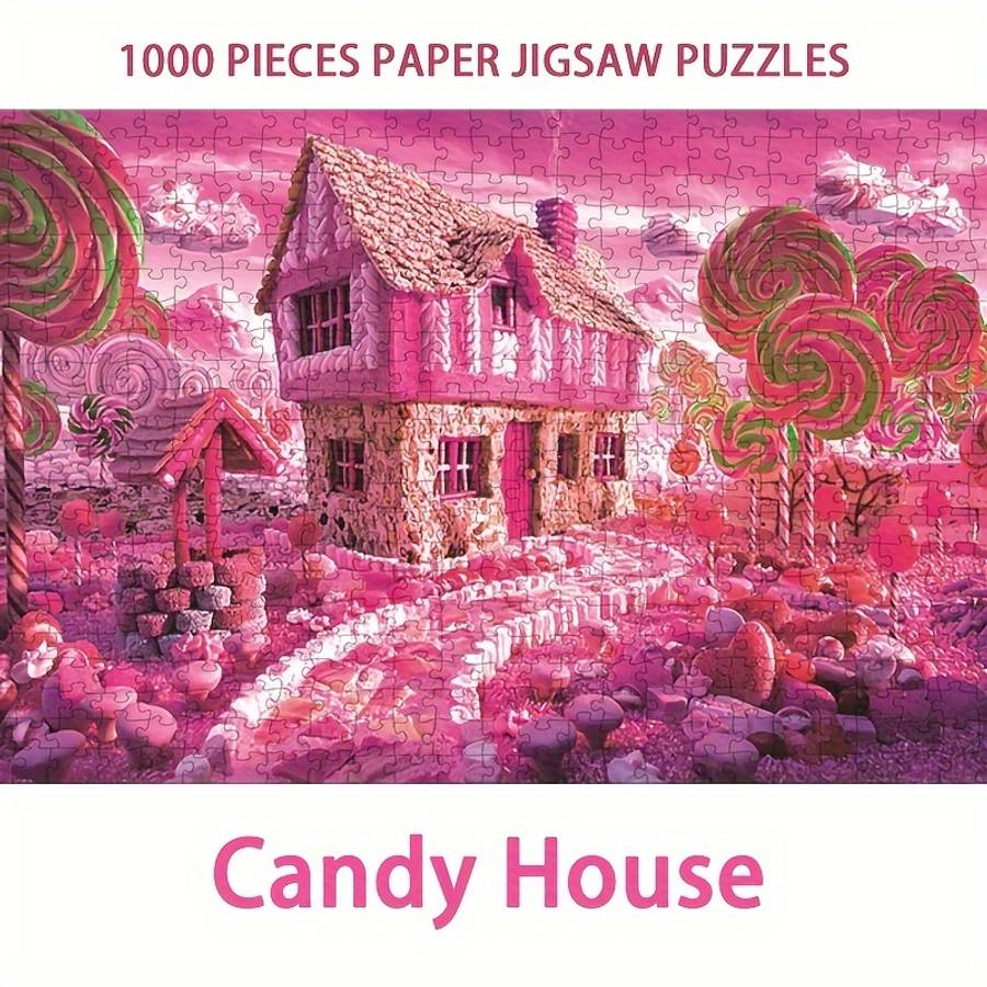 1000pcs Candy House Landscape Puzzle Relax Jigsaw for Adults Beautiful Home Wall De