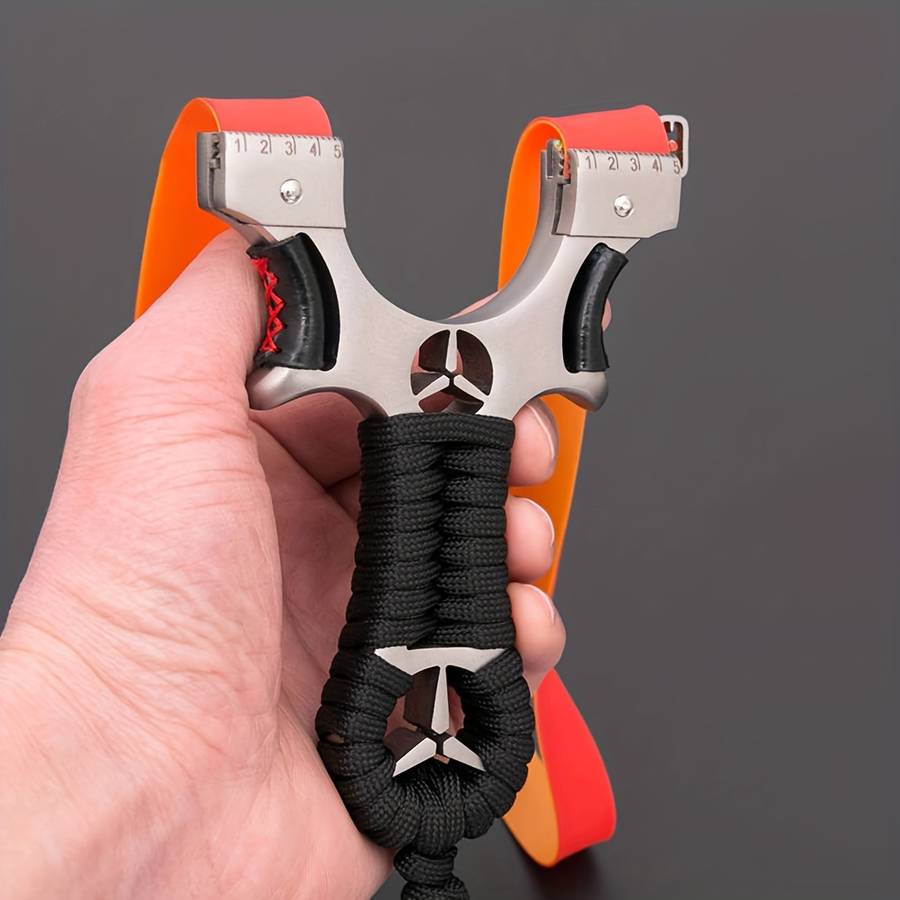 Slingshot Color Star Aluminum Alloy Slingshot  Add  2 Rubber Bands 100 Mud Balls