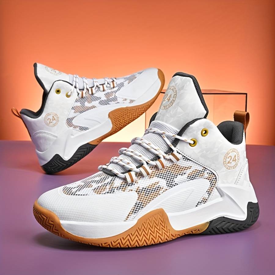 Basketball Shoes Color White Golden Sizeuk 10