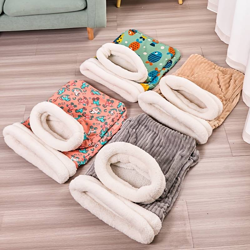Pet supplies color Thickened Striped Velvet Gray size L  recommended For Pets Within 20 Catties