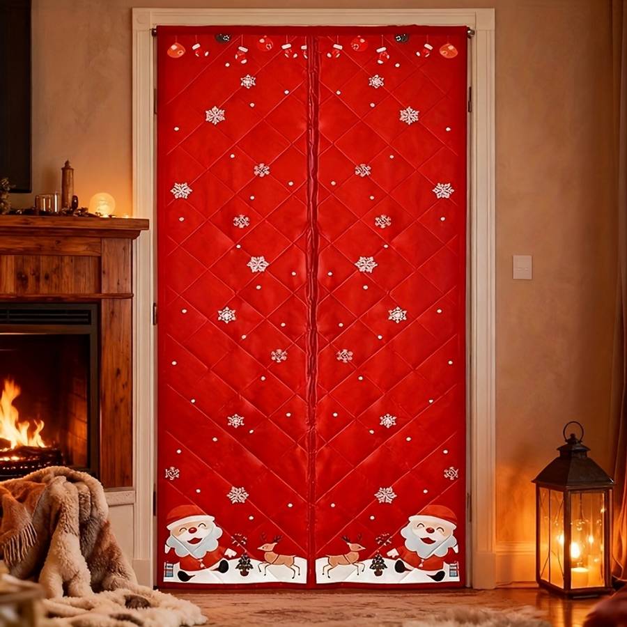 Door Curtain Color Red Sizechristmas95X205Cm37.4X80.7In