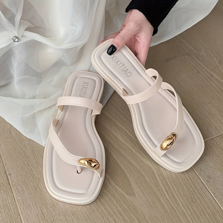 Ladies Summer Flip Flops Apricot Uk 4.5-5