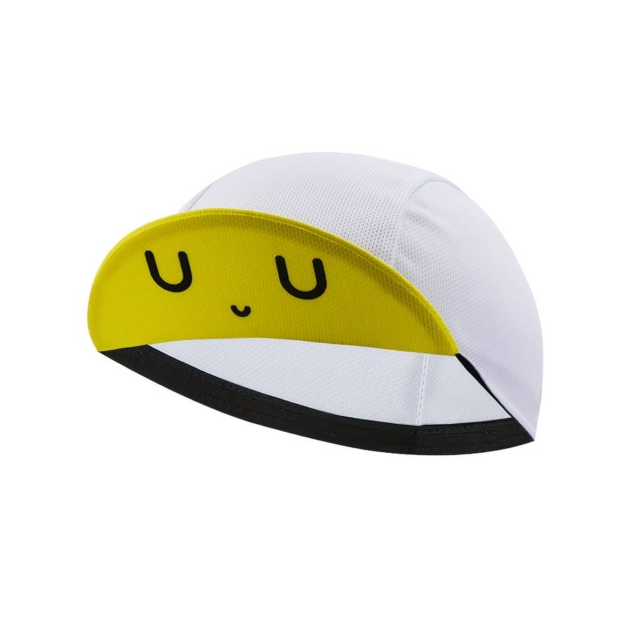 1pc Breathable Cycling Cap with Funny Facial Expression Black White Polyester Hand Washable