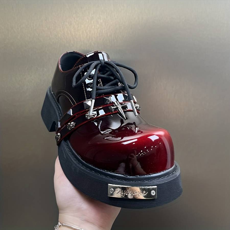 Mens Leather Shoes Color Red Rubbed Sizeuk 9