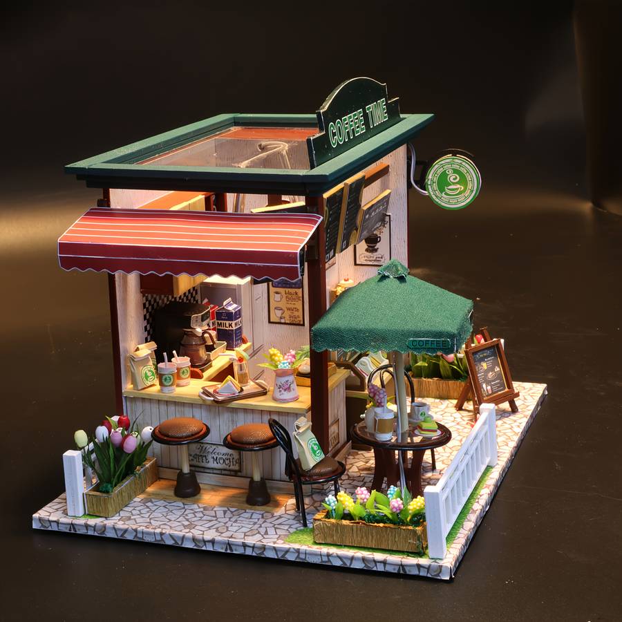Building Toy Architectural Model Toy Set Items Time Cafe Shop