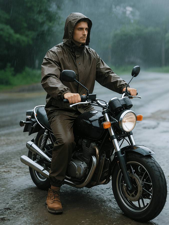 Raincoat Dark Brown Size M