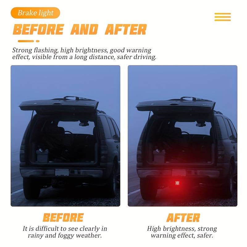 1pc 15LED Red Brake Light & DRL for Trucks SUVs and Trailers Hitch Receiver Cover