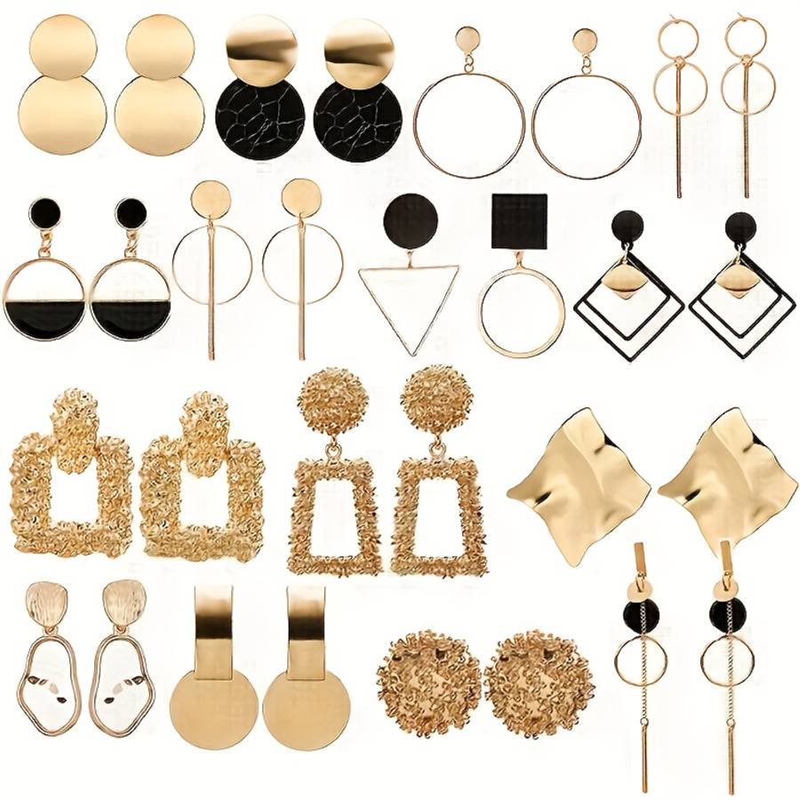 Women S Earrings Color Golden Random 5Pairs