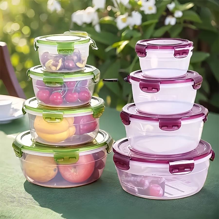 Food Cover Color Green Quantity 8 Piece Set  4 Containers  Add  4 Lids