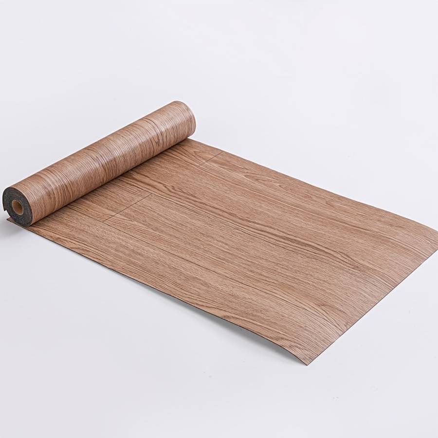 Self Adhesive Floor Stickers Warm Brown Wood Grain 3Rolls