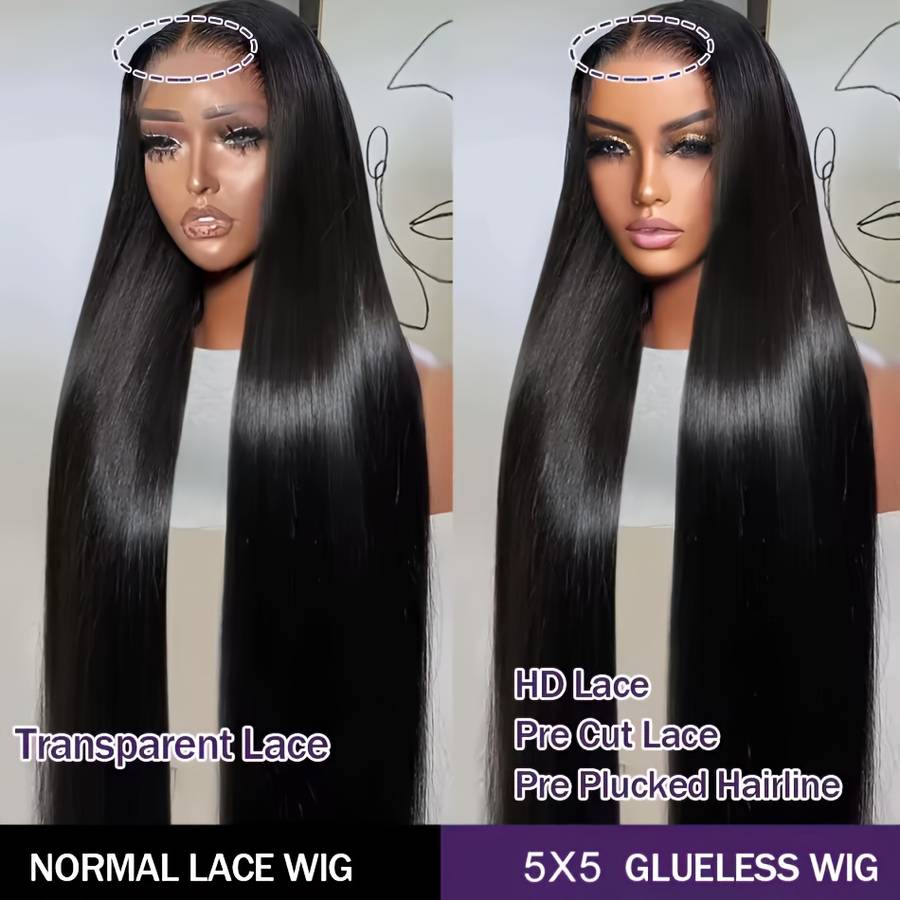 Natural Black Womens Wigs Hair Length 40.64Cm