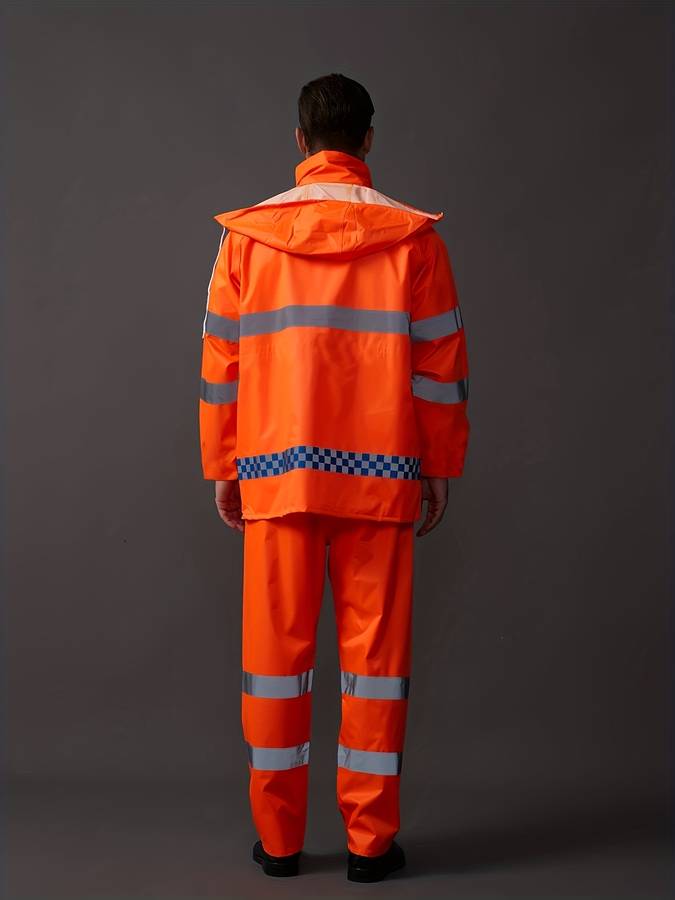 Raincoat Orange 2Piece Set Top  Bottom Size Uk M