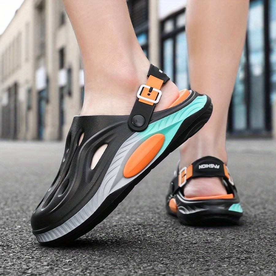 Men Slippers Summer Style Black Size Uk 7.5 To 8