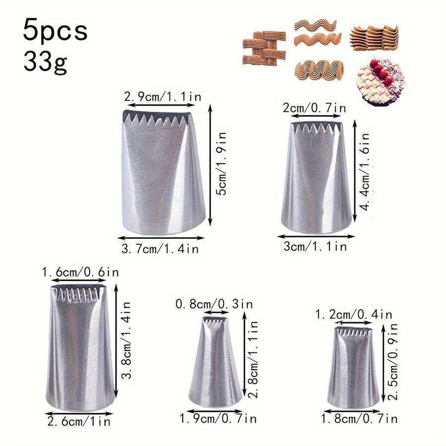 Professional Cake Decorating Head Model 5 Piece Set Flower Basket Flower Mouth Set