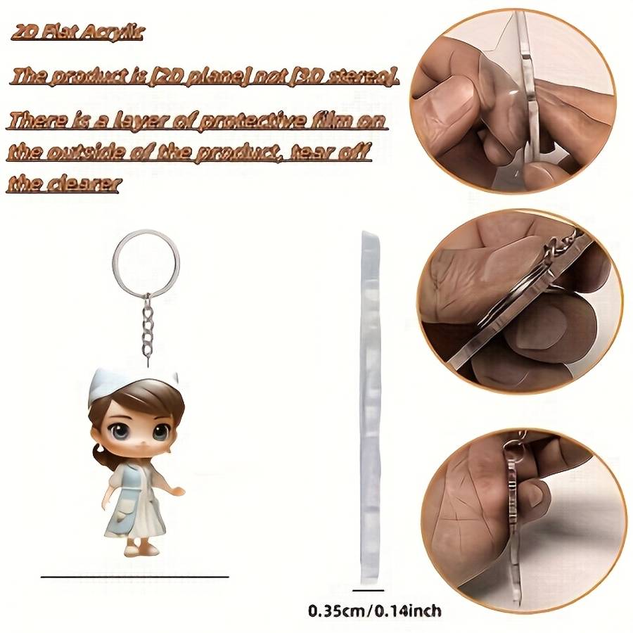 Keychain Ornament Style New Acrylic Nurse Keychain