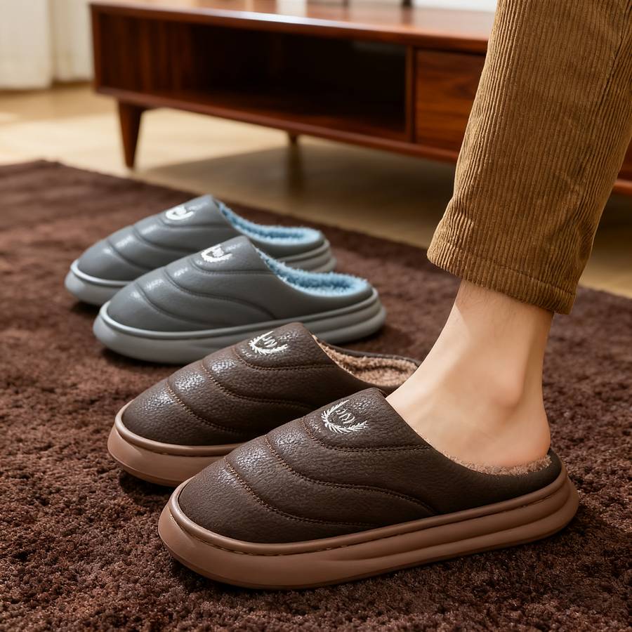 Cotton Slippers Color Coffee Brown Sizeuk 8.5-9