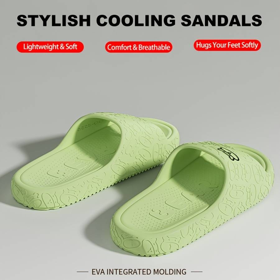 Men Slippers Summer Style Black Size Uk 7.5 To 8