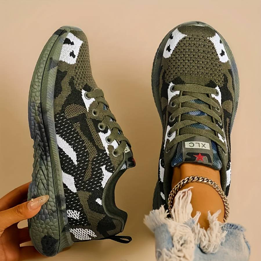 Women S Sneakers Color Green Camouflage Sizeuk 5