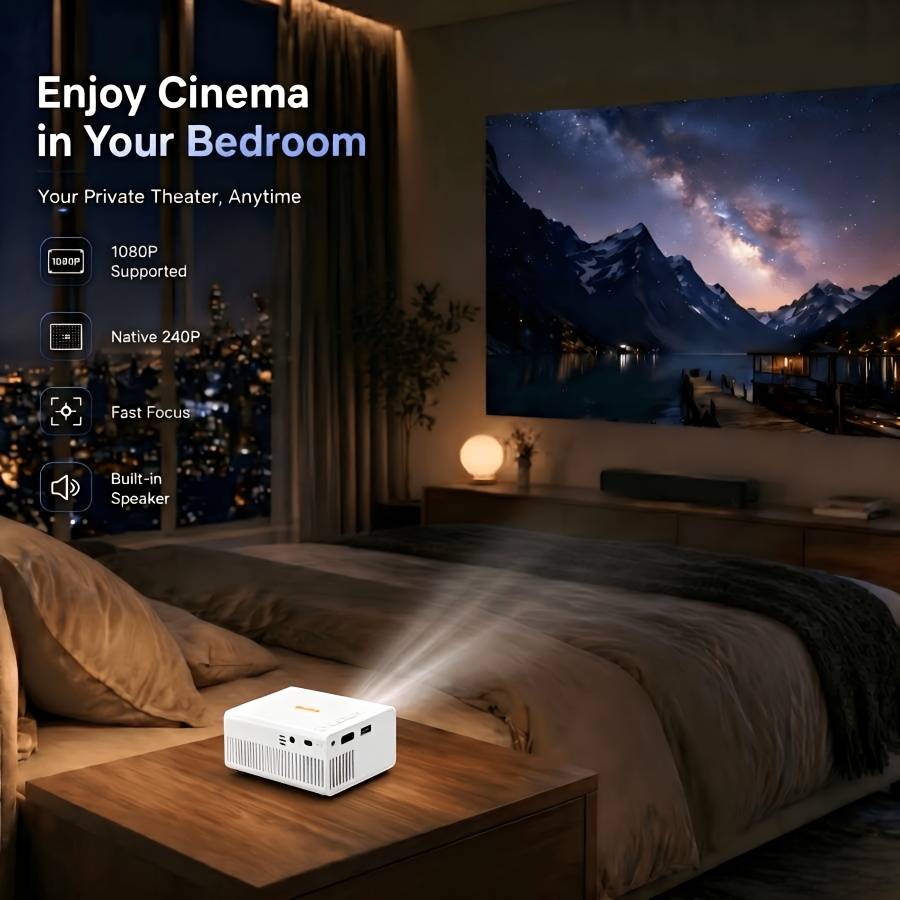 Projector Style White Multi Functional Mobile Phone Projector With Remote Control