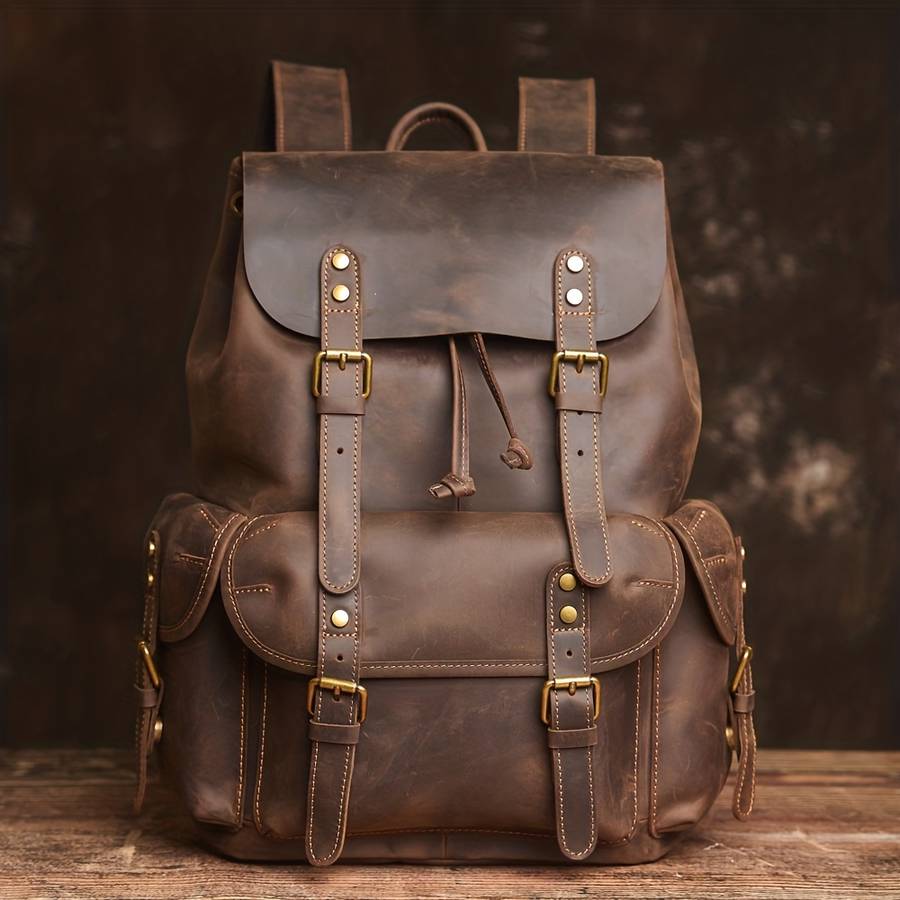 Men S Backpack Dark Brown