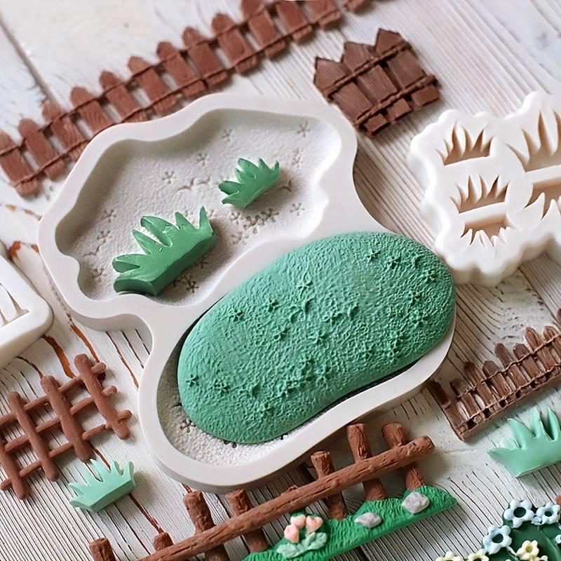 Suitable For Baking Molds Model Small Flower Cluster Leaf Border Silicone Mold 2346