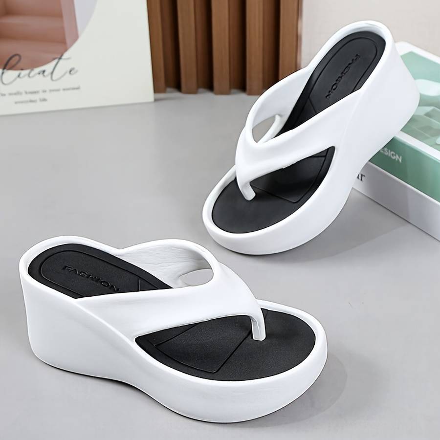 Ladies Summer Flip Flops White Uk 4.5-5