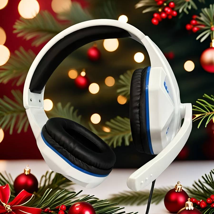 Wired Headphones White Blue