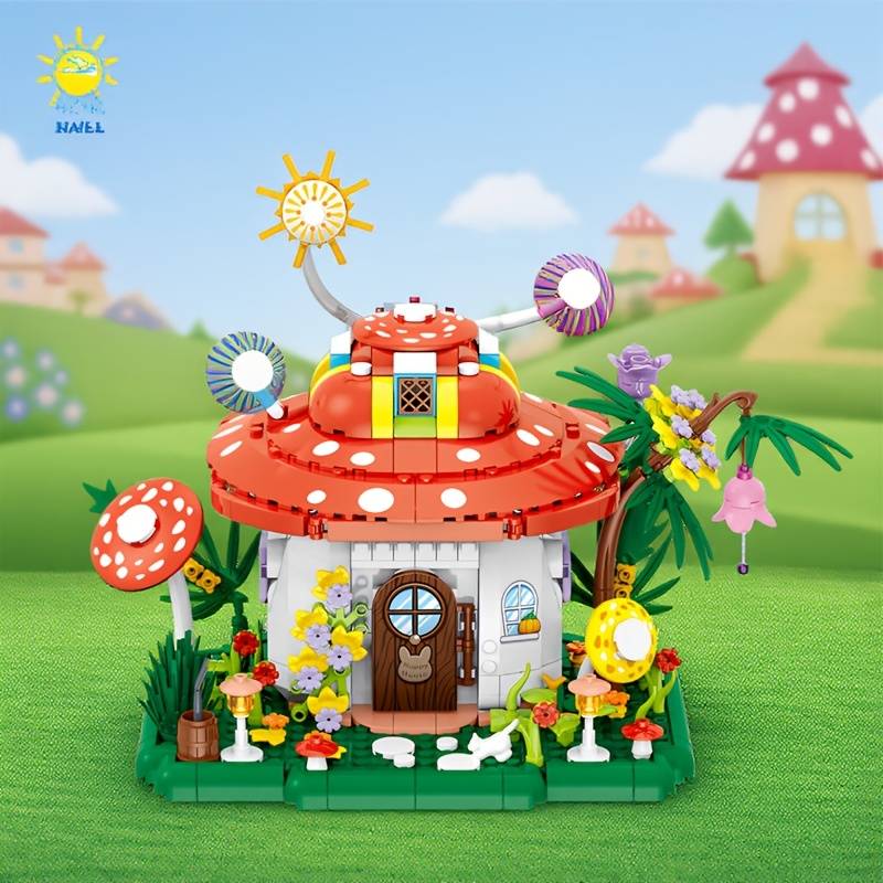 Building Toy Architectural Model Toy Set Model Fantasy World Mushroom Boat