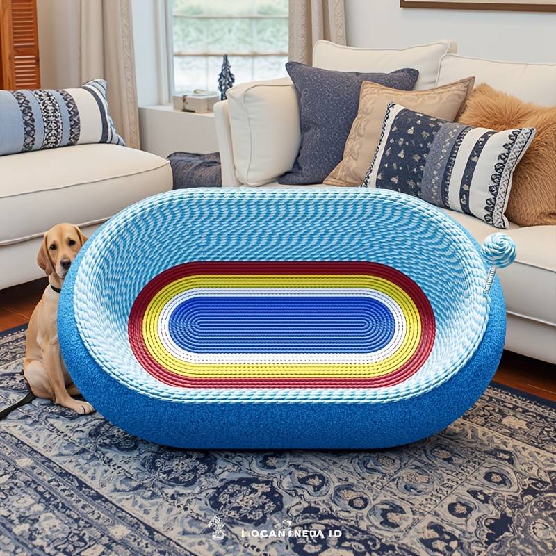 Pet Supplies Color Starry Sky Oval Deep Basin  Add  Cat Teaser Wand