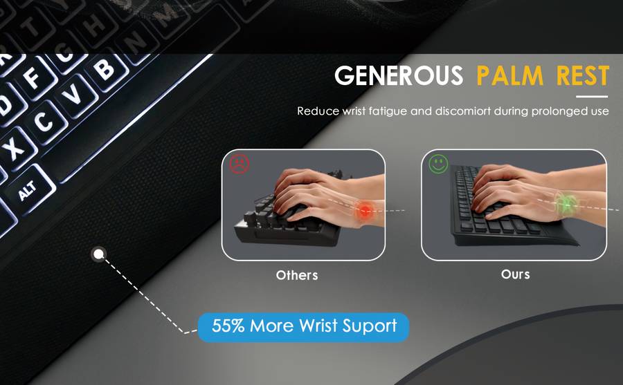 Large Font Wired Keyboard