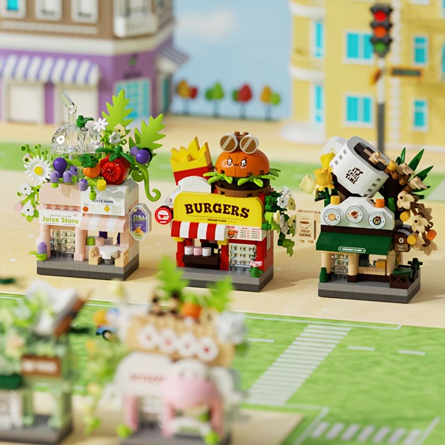 3D Building Model Puzzle Set Style Street Scene Small Shop Gift Box Edition